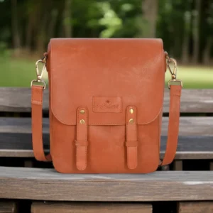 kim full flap messenger bag cognac