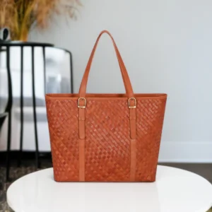 margaret handwoven handbag tan